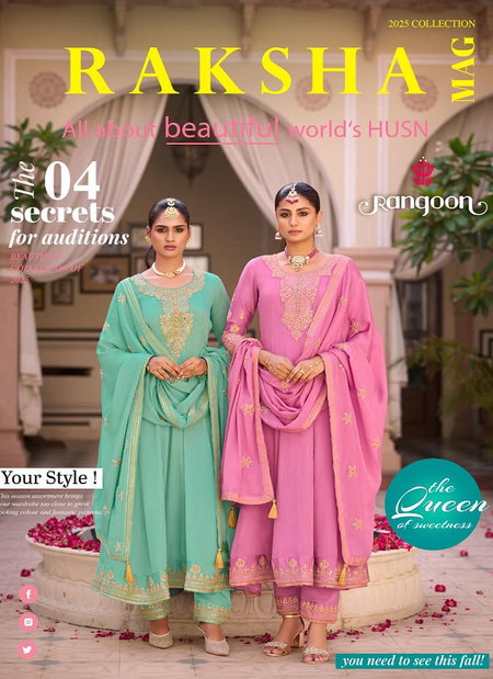 Raksha by Rangoon Silk Anarkali Kurti With Bottom Dupatta Wholesale Online
