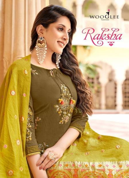 Raksha By Wooglee Viscose Weaving Heavy Designer Readymade Suits Wholesale Price In Surat Catalog