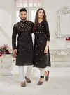 RAM-LEELA VOL-2 Fancy Designer Festive Party Wear Pure Cotton With Slub Strip With Designer Embroidery Work Kurti With Men's kurta Collection