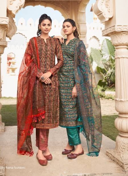 RAMA FASHION RESHAM Heavy Fancy Designer Ethnic Wear Tusser Silk Dress Material Collection Catalog