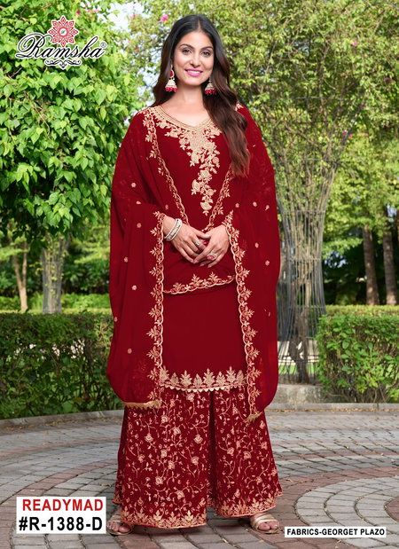 Ramsha R 1388 Nx Georgette Pakistani Embroidery Readymade Suits Wholesale Online