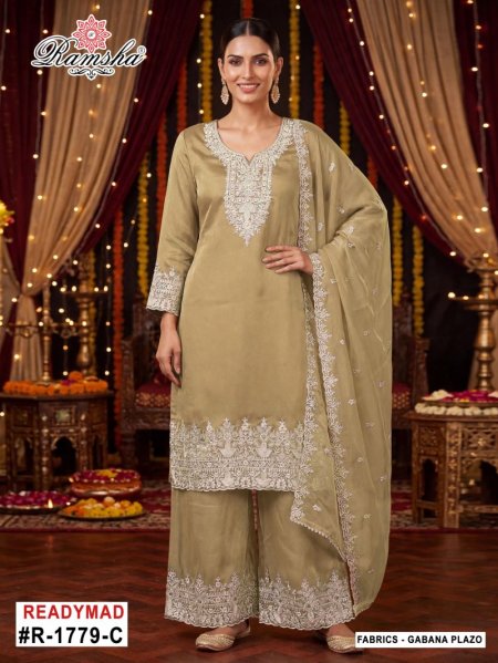 R 1779 A To D By Ramsha Gabana Zari Readymade Pakistani Suits