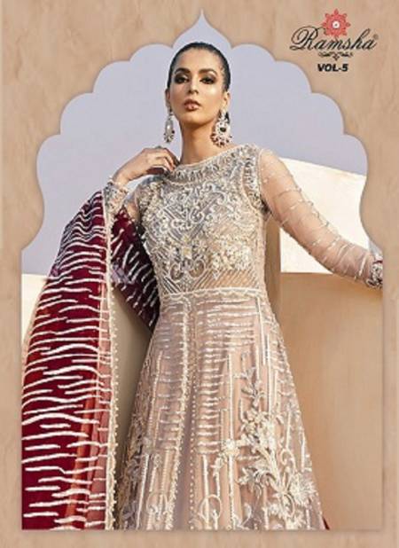 Ramsha R 281 to 284 Latest Festive Wear Net With Heavy Embroidery Work Pakistani Salwar Suits Collection
 Catalog