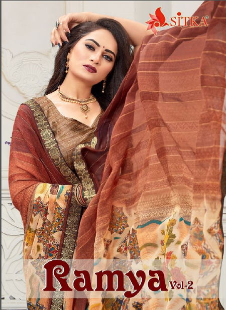 Ramya 2 Latest Fancy Casual Regular Wear Weightless Printed Sarees Collection
 Catalog