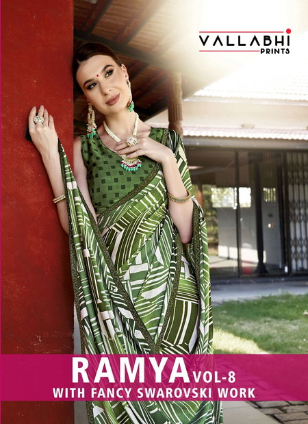 Ramya Vol 8 By Vallabhi Printed Swarovski Work Georgette Sarees Wholesalers In Delhi