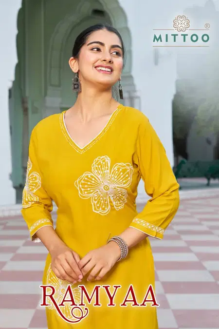 Ramyaa By Mittoo Heavy Rayon Wholesale Kurti With Bottom Suppliers In Mumbai

