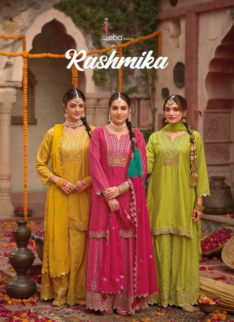 Rashmika By Eba Chinon Wedding Readymade Suits Suppliers In India Catalog