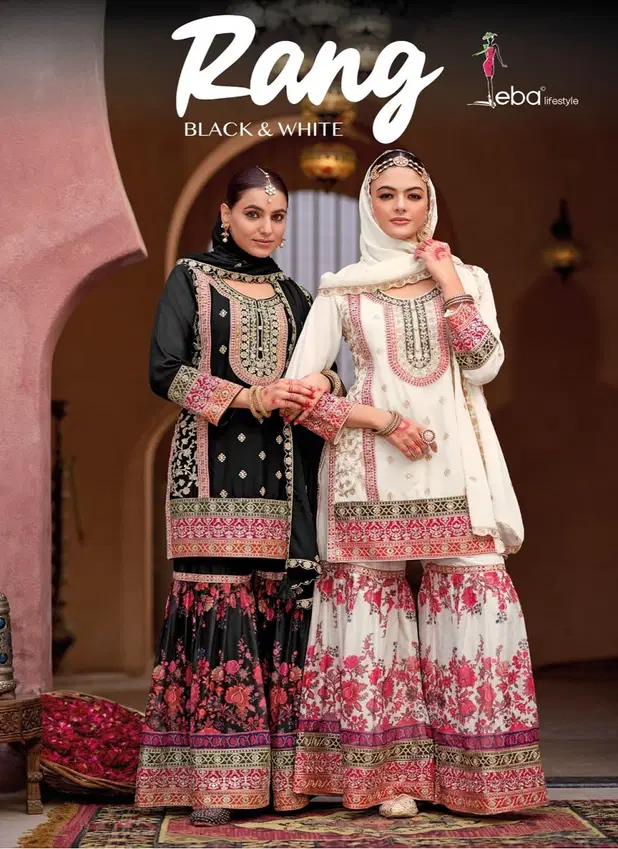 Rang Black & White By Eba Chinon Readymade Suits Suppliers In Mumbai