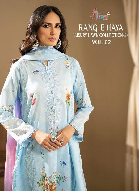 Rang E Haya Lux Collection Vol 2 By Shree Embroidery Cotton Pakistani Suits Wholesale Market In Surat Catalog