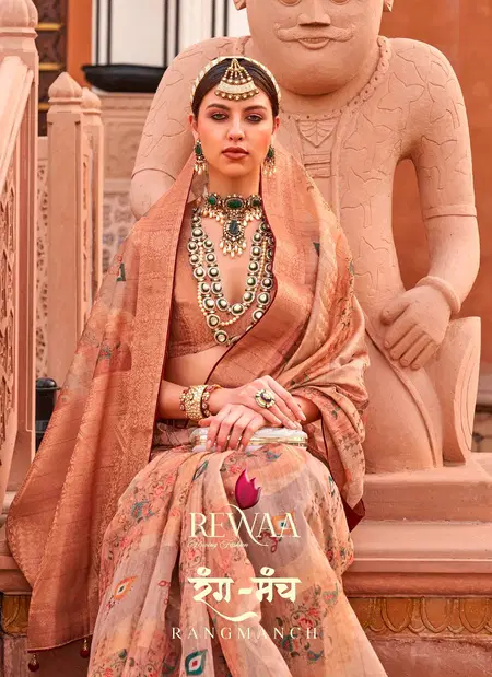 Rang Manch By Rewaa Organza Printed Occasion Wear Saree Orders In India