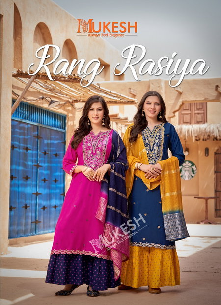 Rang Rasiya By Mukesh Rayon Kurti With Bottom Dupatta Wholesale Market In Surat
