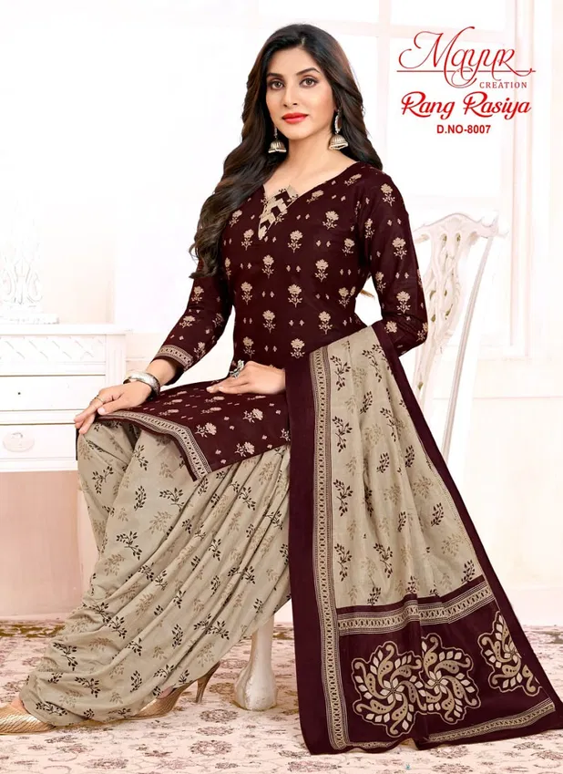 Rang Rasiya Vol 8 By Mayur Printed Cotton Printed Dress Material Wholesalers In Delhi
