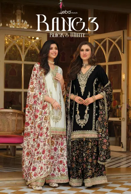 Rang Vol 3 Black And White By Eba Chinon Readymade Suits Wholesale Price In Surat