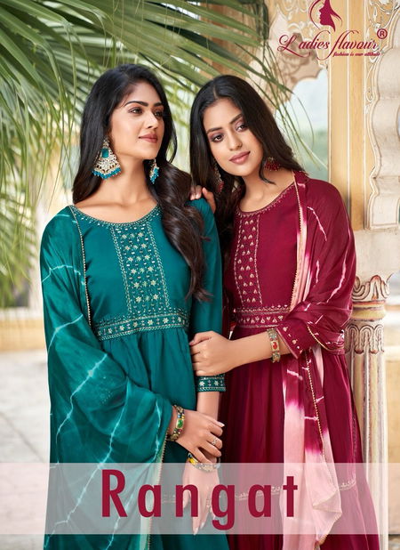 Rangat By Ladies Flavour Heavy Designer Kurti With Bottom Dupatta Catalog