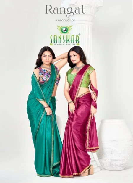 Rangat By Sanskar Fancy Satin Sequence Work Saree Wholesalers In Delhi