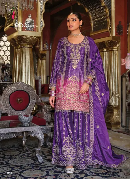 Rangeen Gold By Eba Heavy Chinon Printed Readymade Suits Exporters In India
