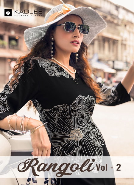 Rangoli Vol 2 By Kadlee Rayon Printed Kurti With Bottom Wholesale Shop In Surat