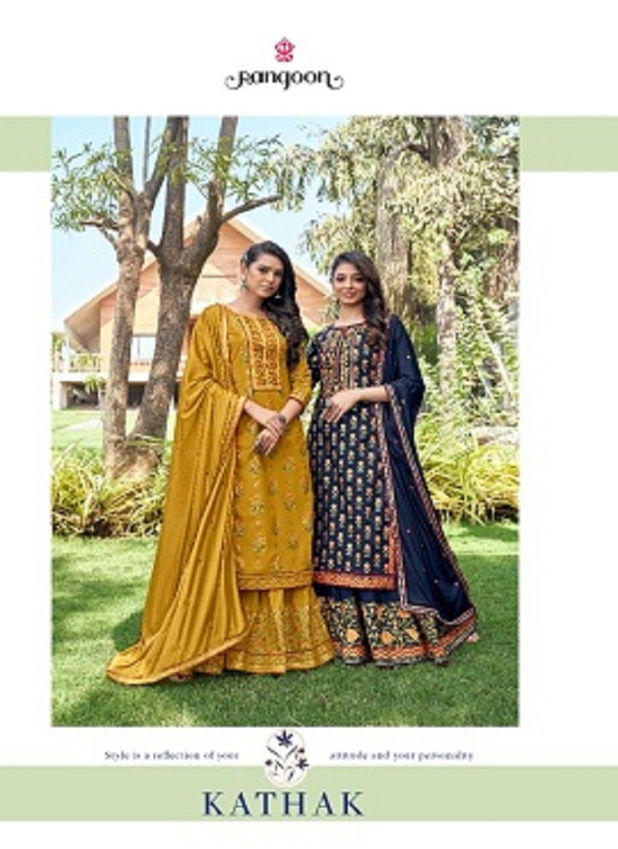 Rangoon Kathak Exclusive Latest Fancy Designer Pure Cotton Print with khatli Hand Work Designer Dress Material Collection
