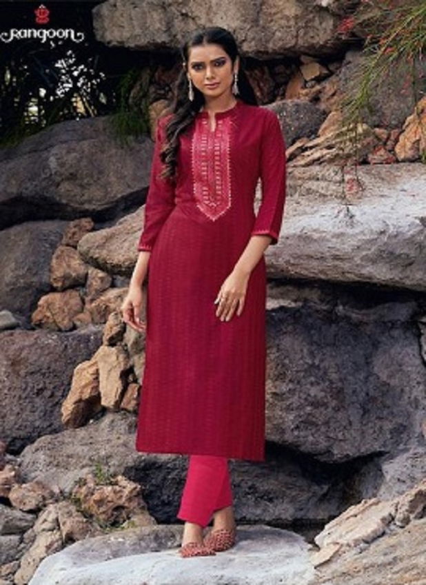 Rangoon Light Line 5 Latest Fancy Designer Ethnic Wear Lining Silk With Work Long Kurti Collection
