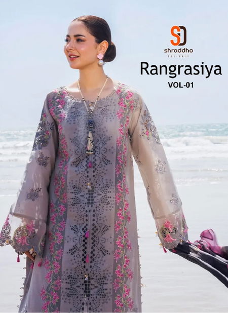 Rangrasiya Vol 1 Shraddha Cotton Embroidery Pakistani Suits Wholesale Market In Surat Catalog