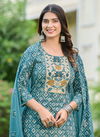 Rangrez By Rangmaya Printed Cotton Embroidery Kurti With Bottom Dupatta Wholesale Shop In Surat
