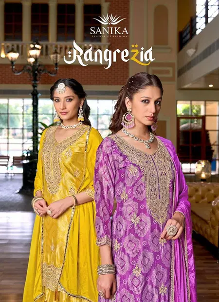 Rangrezia By Sanika Chinnon Silk Designer Readymade Suits Suppliers In India
