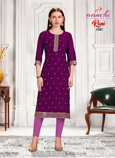 Rani By Aanchi Vichitra Fancy Embroidered Kurtis Wholesale Price In Surat
