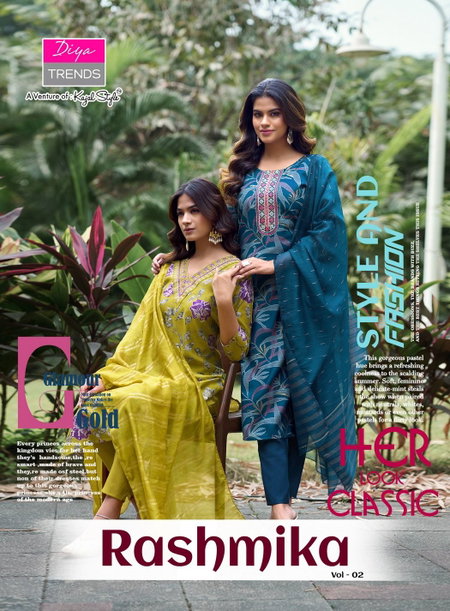 Rashmika Vol 2 By Diya Trends Vertican Kurti With Bottom Dupatta Wholesale In Surat