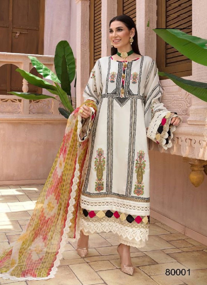 Rawayat Crimson 3 Fancy Wear Lawn Cotton Embroidered Pakistani Suits ...