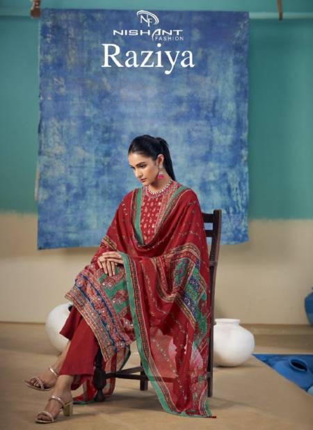 Raziya By Nishant Viscose Muslin Digital Printed Suits Wholesale Shop In Surat Catalog
