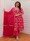 Red Aliya Cut Rayon Kurti With Bottom Dupatta Exporters in India
