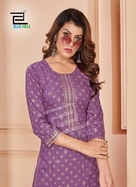 Reel By Blue Hills Rayon Printed Straight Kurti With Palazzo  Wholesalers In Delhi Catalog