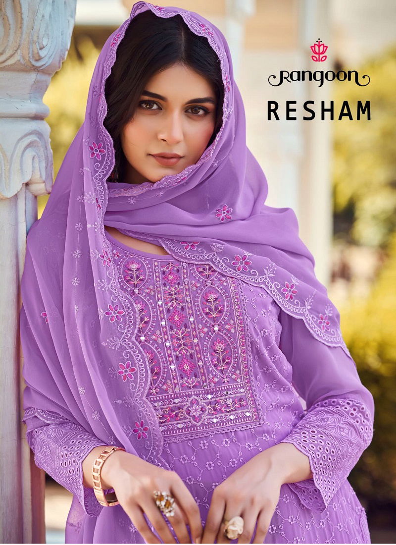 Resham By Rangoon Georgette Kurti Bottom With Dupatta Wholesale Shop In Surat
