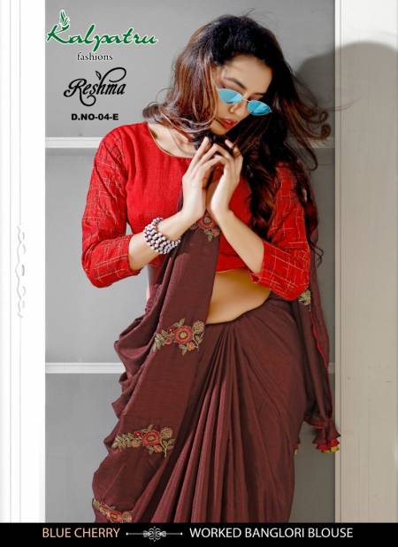 Reshma Bluecherry Latest Designer Party Wear Embroidery Work Saree Collection
 Catalog
