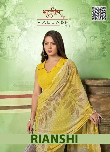 Rianshi By Vallabhi Printed Daily Wear Georgette Sarees Wholesale Shop In Surat