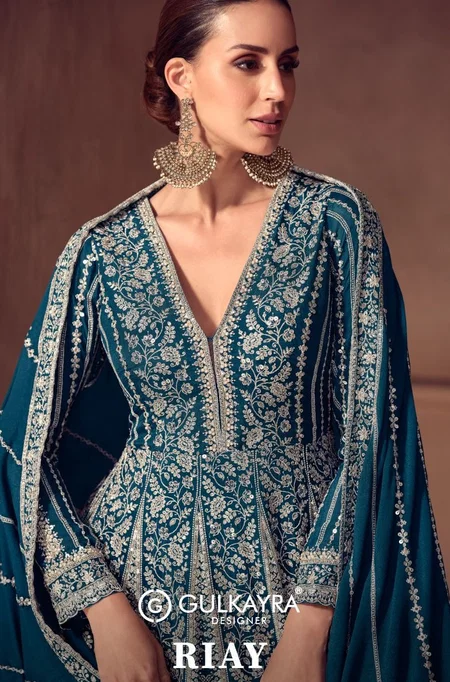 Riay By Gulkayra Real Chinon Gown With Dupatta Wholesale Clothing Suppliers In India
