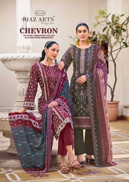 Chevron By Riaz Arts Cotton Lawn Digital Printed Dress Material Suppliers In India