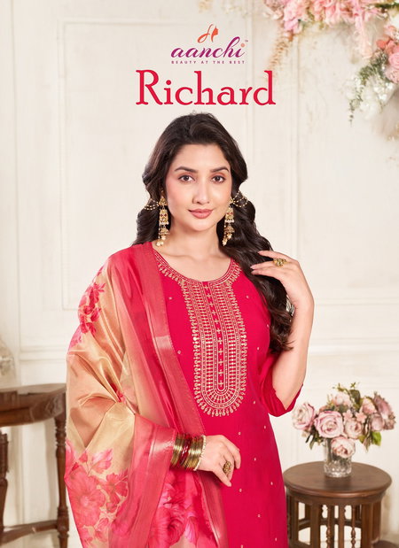 Richard By Aanchi Roman Silk Kurti With Bottom Dupatta Wholesale Shop In Surat