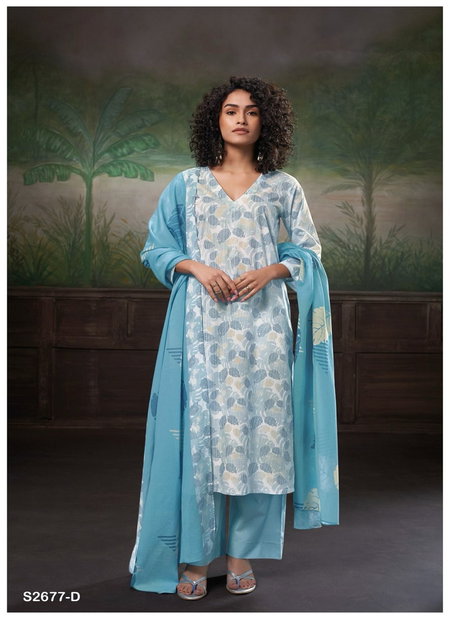 Ridah 2677 By Ganga Printed Premium Cotton Dress Material Wholesale Market In Surat