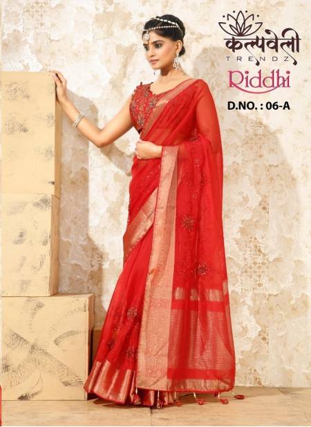 Riddhi 06 By Kalpatru Organza Silk Party Wear Sarees Wholesale Price In Surat