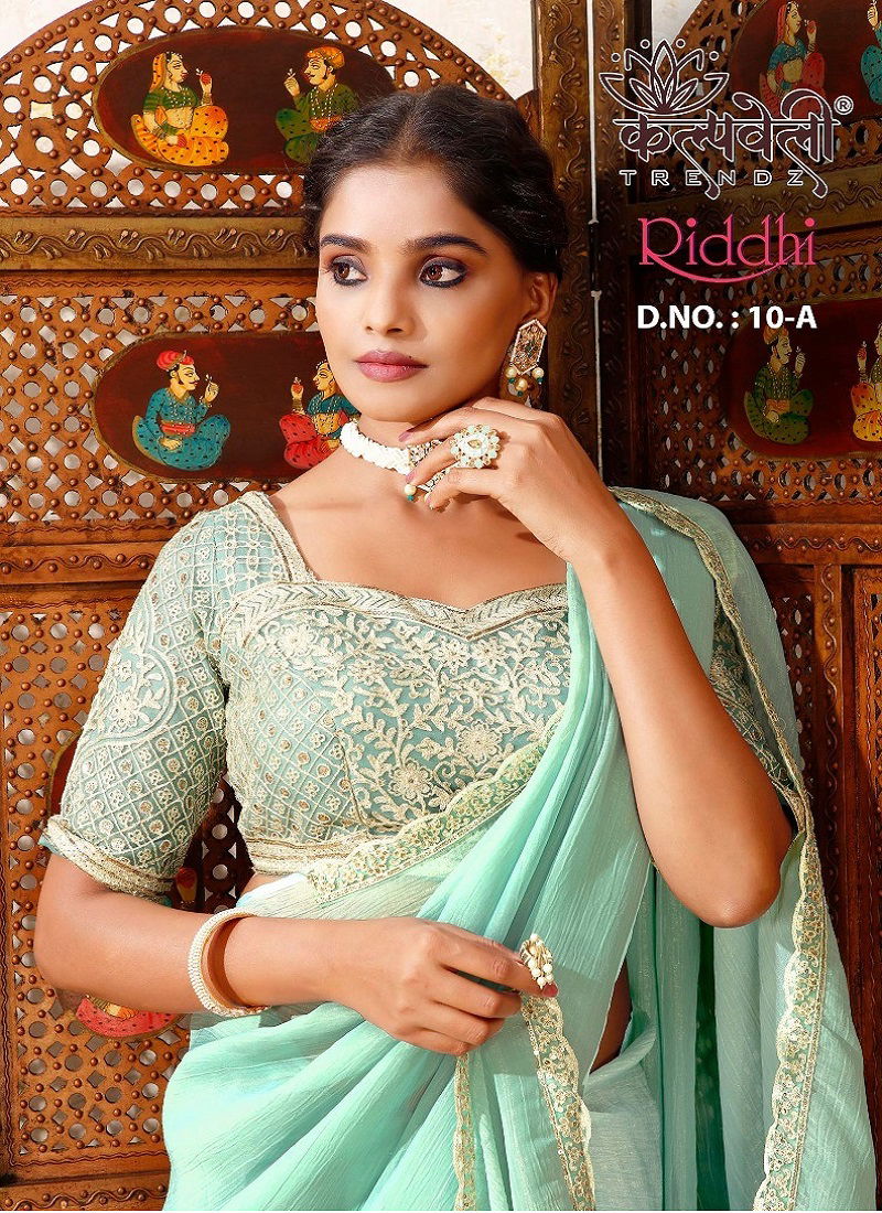 Riddhi 10 By Kalpatru Chiffon Mono Georgette Printed Sarees Wholesale Price In Surat Catalog