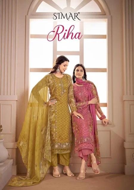 Riha By Glossy Simar Muslin Printed Dress Materials