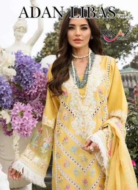 Rinaz Adan Libas 5 Latest Fancy Designer Heavy Festive Wear Cambric Cotton Pakistani Salwar Suits Collection
 Catalog