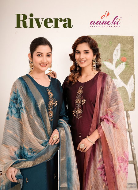 Rivera By Aanchi Rangeela Silk Surat Kurti With Bottom Dupatta Wholesale Market