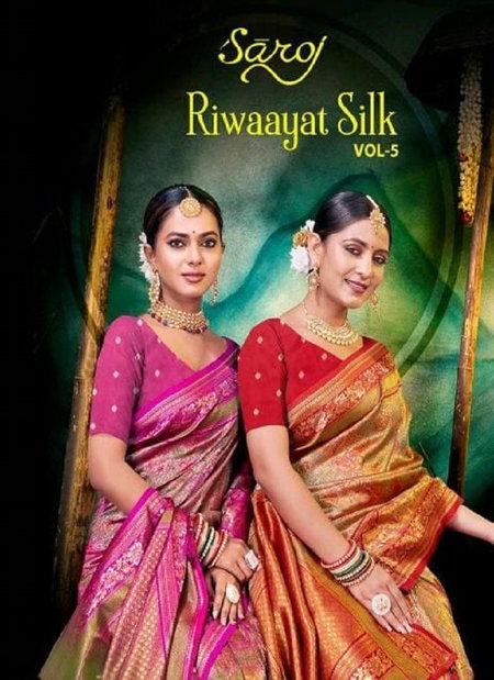 Riwaayat Silk Vol 5 By Saroj Designer Silk Sarees Wholesale Clothing Suppliers In india 
