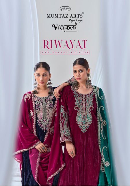 Riwayat By Mumtaz Arts Crush Velvet Designer Salwar Suits