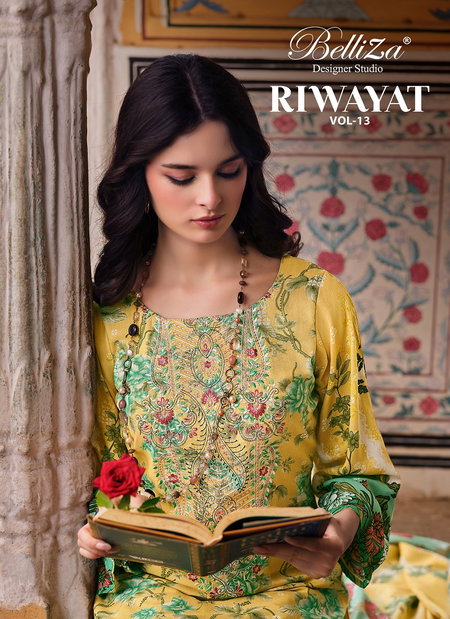 Riwayat Vol 13 by Belliza Viscose Rayon Printed Online Dress Material Wholesale