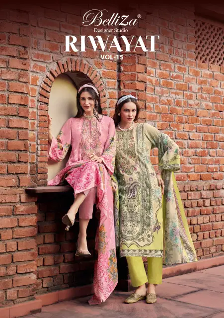 Riwayat Vol 15 by Belliza Viscose Rayon Surat Dress Material Wholesale Market
