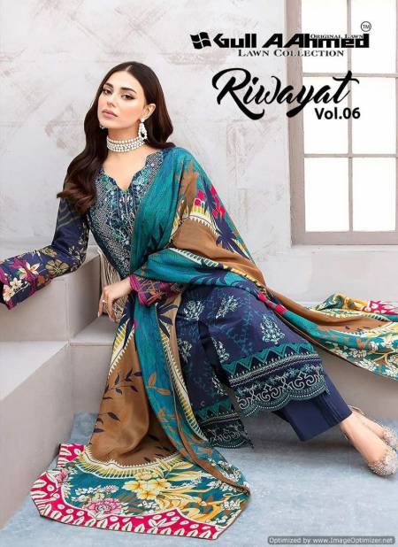 Riwayat Vol 6 By Gull A Ahmed Lawn Cotton Pakistani Dress Material Wholesale Market IN Surat Catalog
