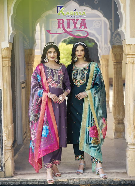 Riya By Karissa Viscose Silk Designer Readymade Suits Wholesale Shop In SUrat Catalog